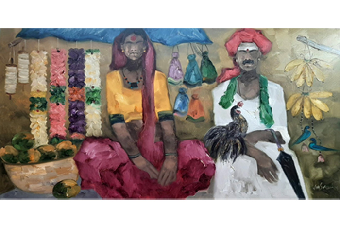 JMS023
Badami People - XVI
Oil on Canvas
36 x 72 inches
2019
Available